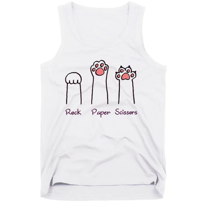 rock paper scissors cat paws Tank Top