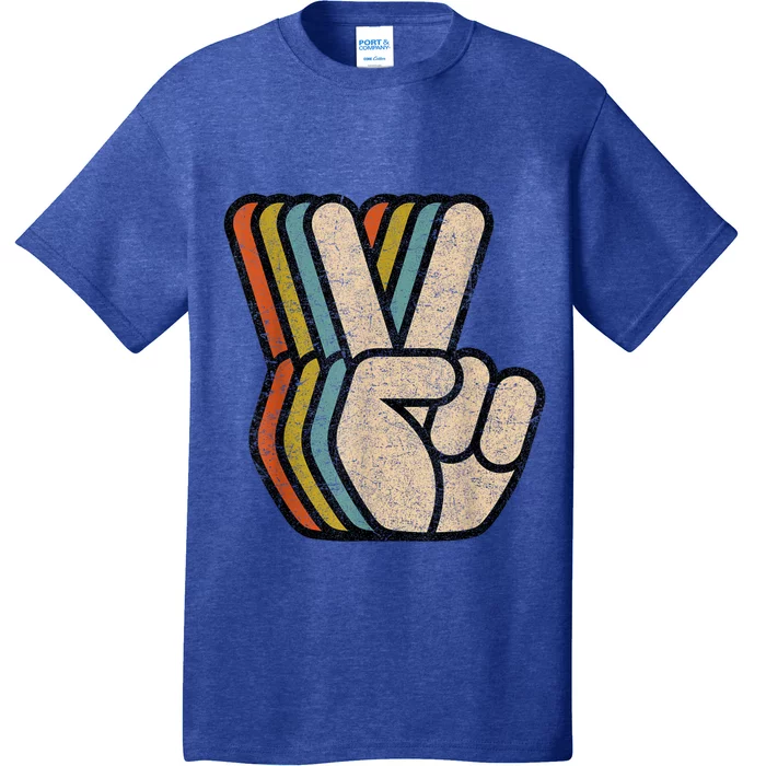 Retro Peace Sign V Fingers Vintage 60s 70s 80s Cool Graphic T-Shirt