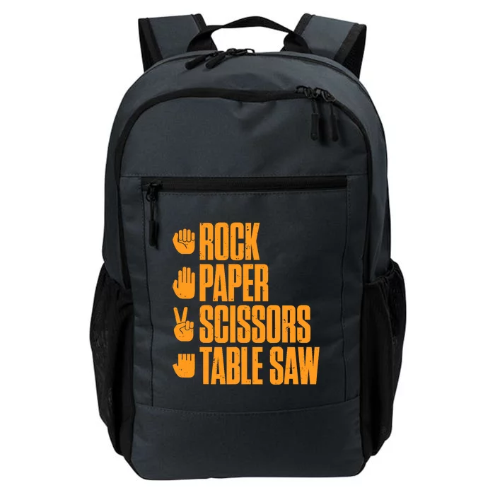 Rock Paper Scissors Table Saw Funny Carpenter Daily Commute Backpack