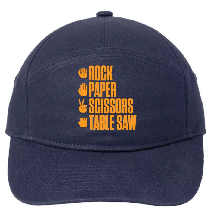 Rock Paper Scissors Table Saw Funny Carpenter 7-Panel Snapback Hat