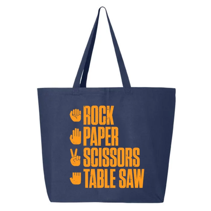 Rock Paper Scissors Table Saw Funny Carpenter 25L Jumbo Tote