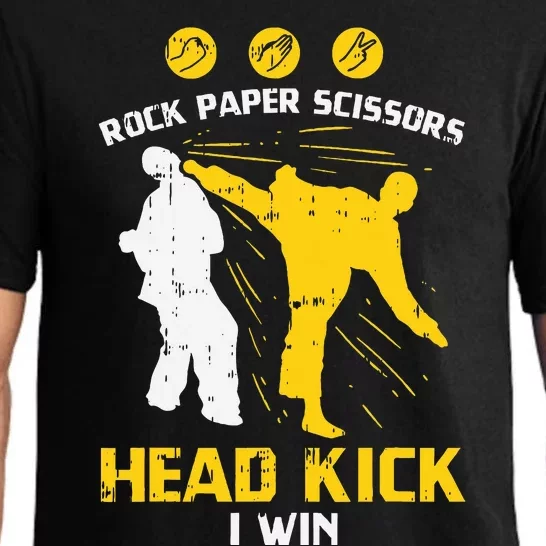 Rock Paper Scissors Headkick Win Funny Taekwondo Karate Gift Pajama Set