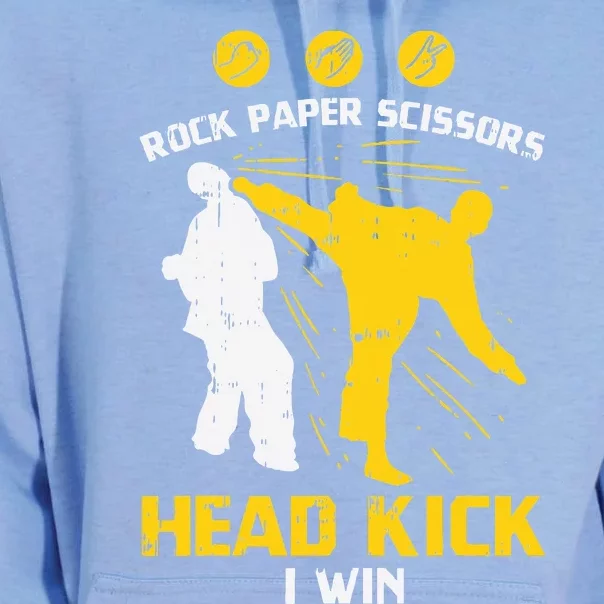 Rock Paper Scissors Headkick Win Funny Taekwondo Karate Gift Unisex Surf Hoodie