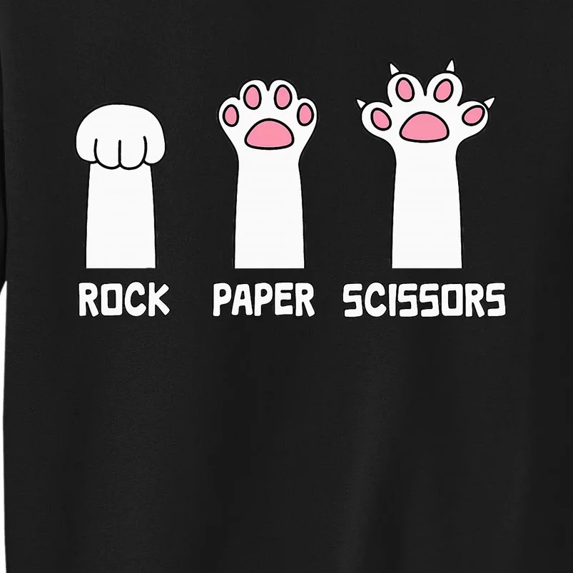 Rock Paper Scissors Cat Paws Game Cute Paw Funny Cat Sweatshirt