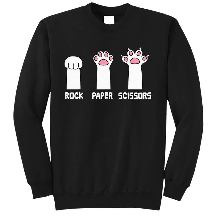 Rock Paper Scissors Cat Paws Game Cute Paw Funny Cat Sweatshirt