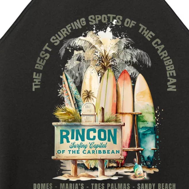 Rincon PR Surfing Capital Of The Caribbean Surfers Wipeout Women’s Perfect Tri Rocker Tank