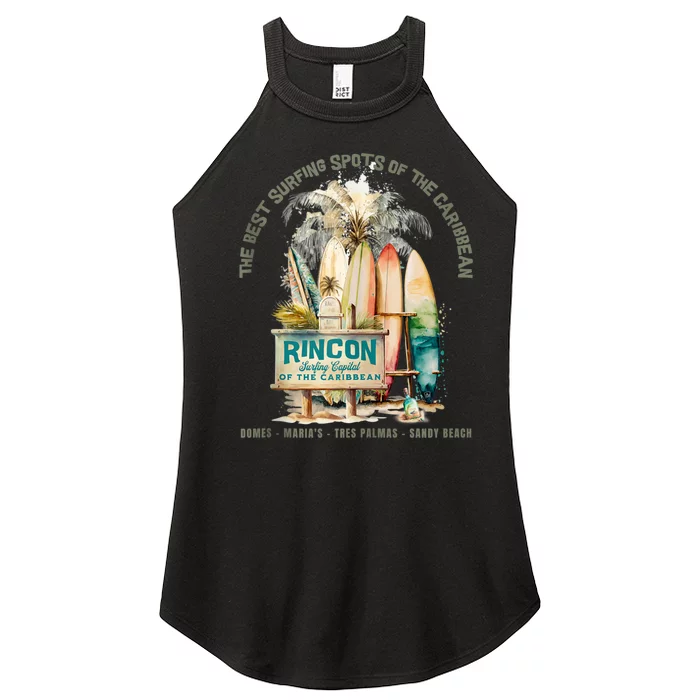 Rincon PR Surfing Capital Of The Caribbean Surfers Wipeout Women’s Perfect Tri Rocker Tank