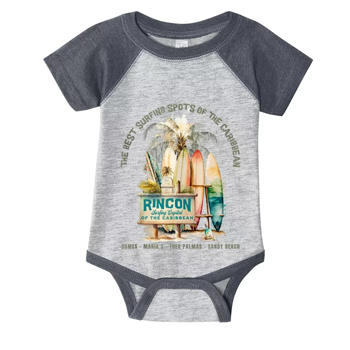 Rincon PR Surfing Capital Of The Caribbean Surfers Wipeout Infant Baby Jersey Bodysuit