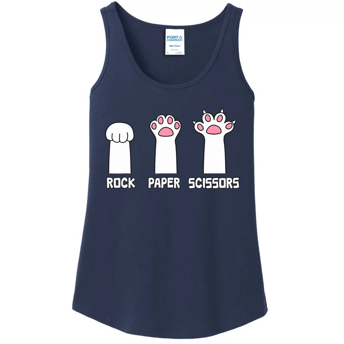 Rock Paper Scissors Cat Paws Game Cute Paw Funny Cat Ladies Essential Tank