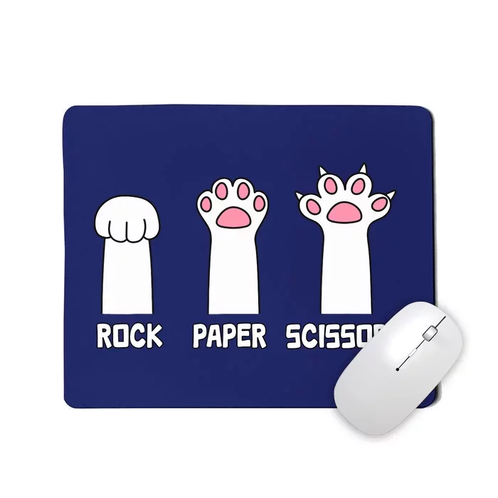 Rock Paper Scissors Cat Paws Game Cute Paw Funny Cat Mousepad