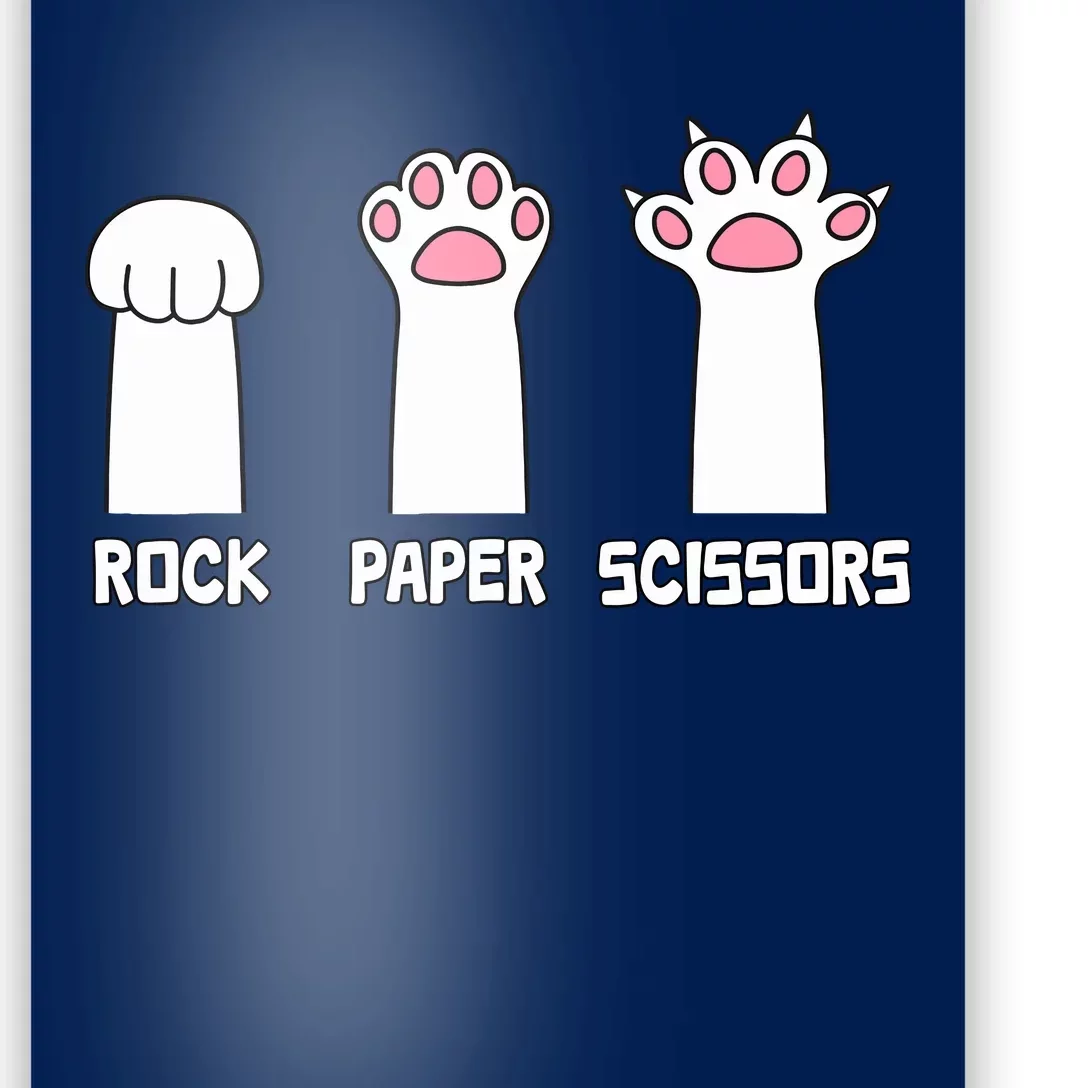 Rock Paper Scissors Cat Paws Game Cute Paw Funny Cat Poster