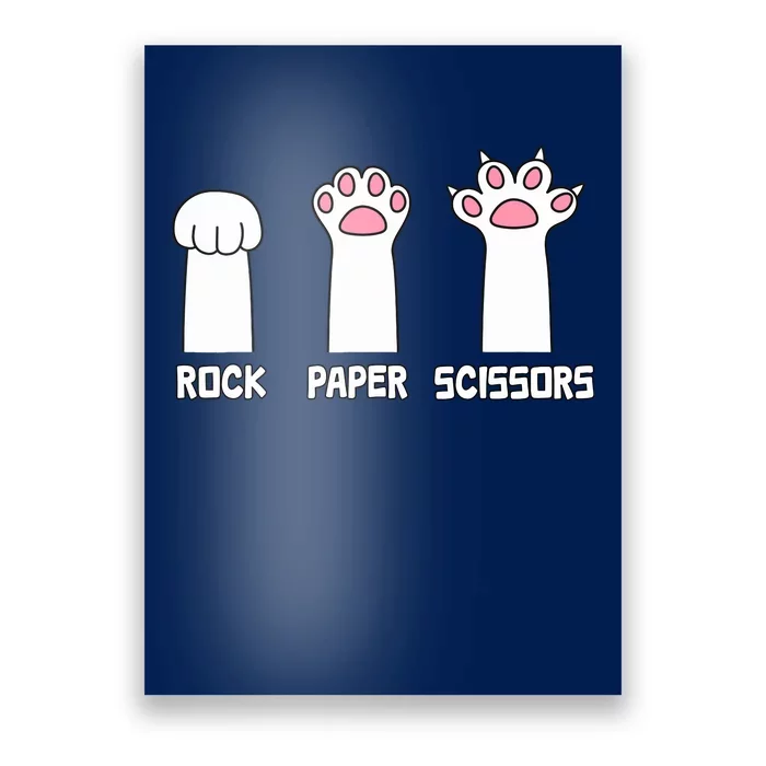 Rock Paper Scissors Cat Paws Game Cute Paw Funny Cat Poster