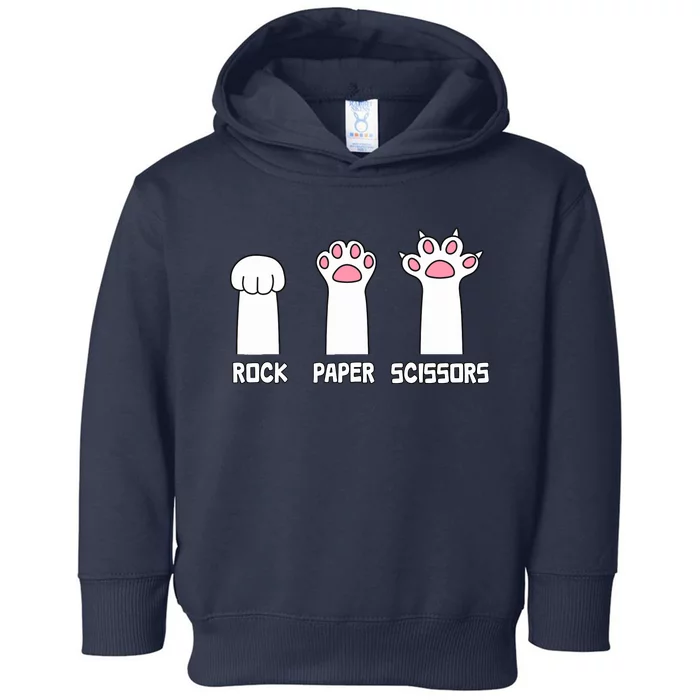 Rock Paper Scissors Cat Paws Game Cute Paw Funny Cat Toddler Hoodie