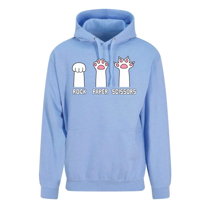 Rock Paper Scissors Cat Paws Game Cute Paw Funny Cat Unisex Surf Hoodie