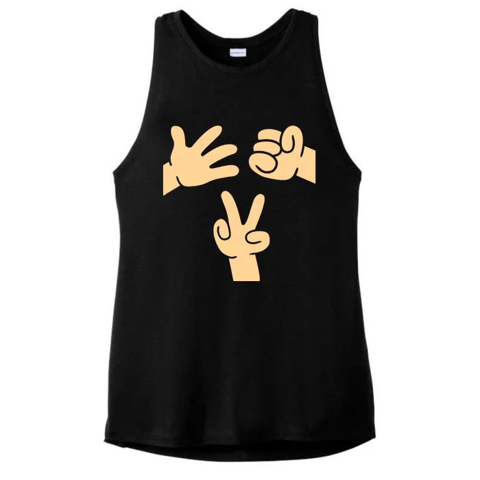 Rock Paper Scissors Group Game Cute Halloween Costume Ladies Tri-Blend Wicking Tank