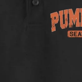 Retro Pumpkin Season Dry Zone Grid Performance Polo