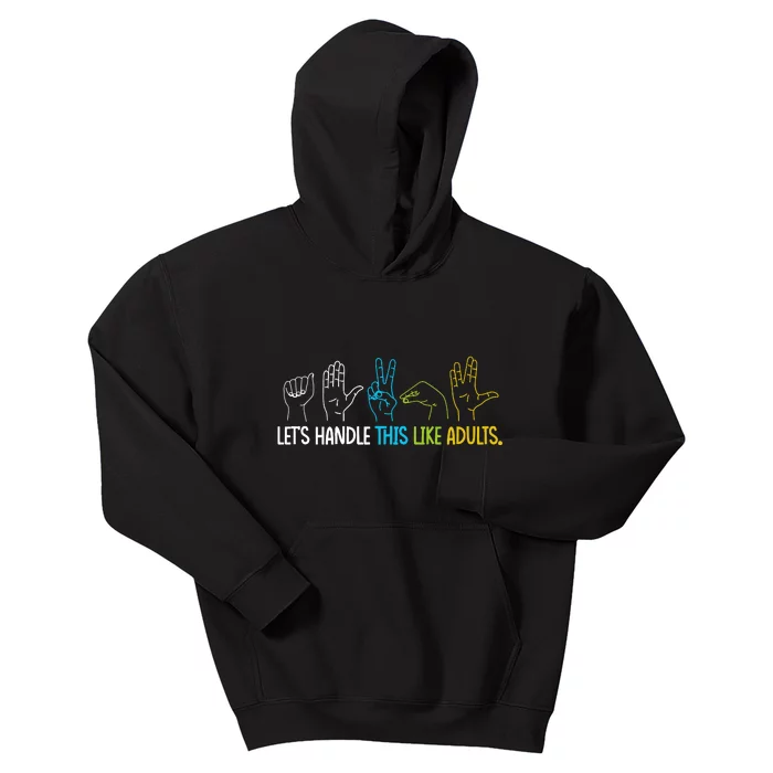 Rock Paper Scissors LetS Handle This Like Adults Kids Hoodie