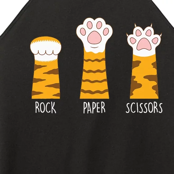 Rock Paper Scissors Hand Game Funny Cute Paw Cat Lovers Women’s Perfect Tri Rocker Tank