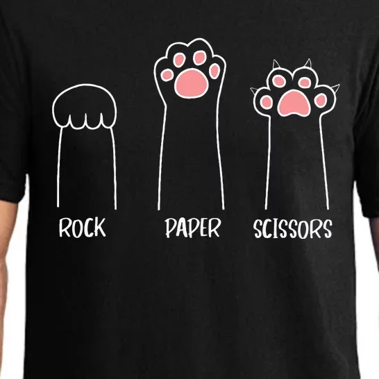 Rock Paper Scissors Hand Game Cute Paw Funny Cat Pajama Set