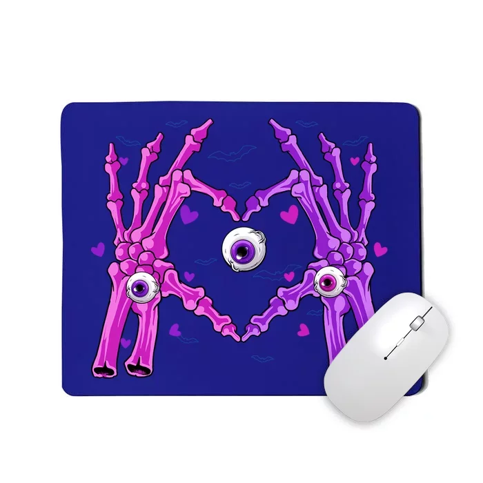 Retro Pastel Skeleton Hand Heart Skull Halloween Costume Day Funny Gift Mousepad