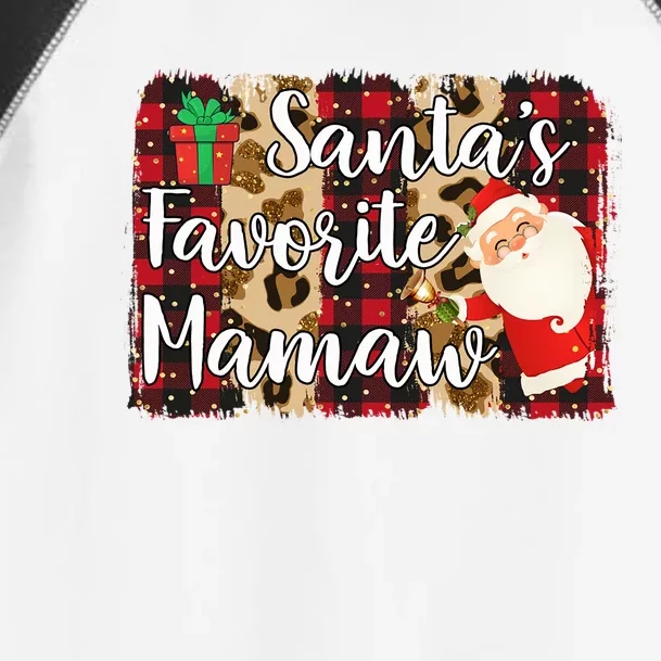 Red Plaid Santas Favorite Mamaw Family Matching Christmas Gift Toddler Fine Jersey T-Shirt