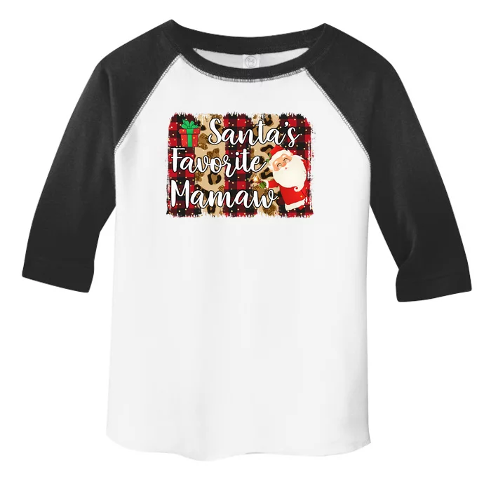 Red Plaid Santas Favorite Mamaw Family Matching Christmas Gift Toddler Fine Jersey T-Shirt