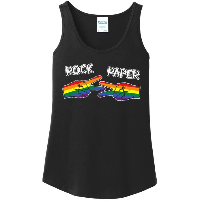 Rock Paper Scissors Lgbtq+ Pride Month Ladies Essential Tank