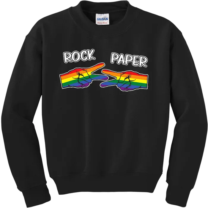 Rock Paper Scissors Lgbtq+ Pride Month Kids Sweatshirt