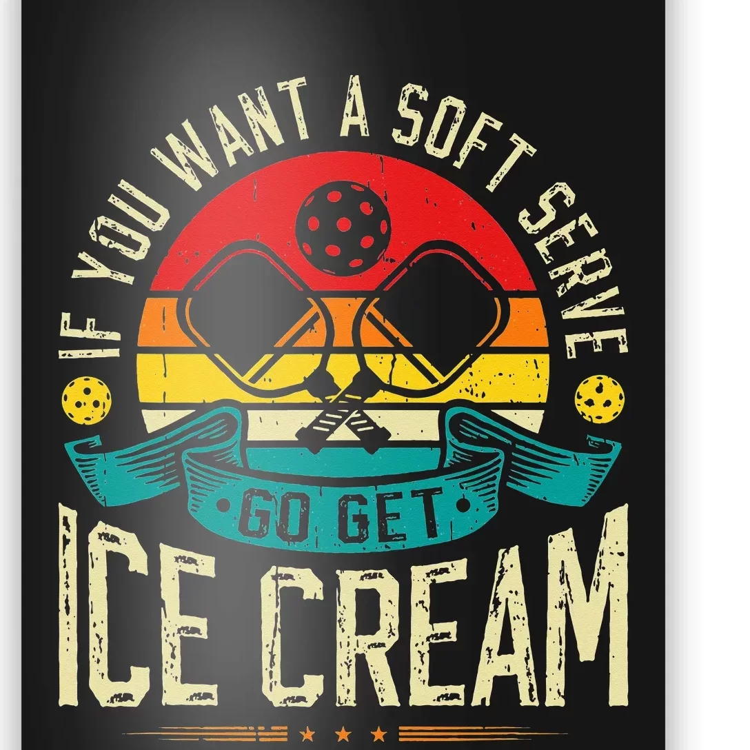 retro Pickleball Soft Serve Ice Cream Pickleball Player Poster