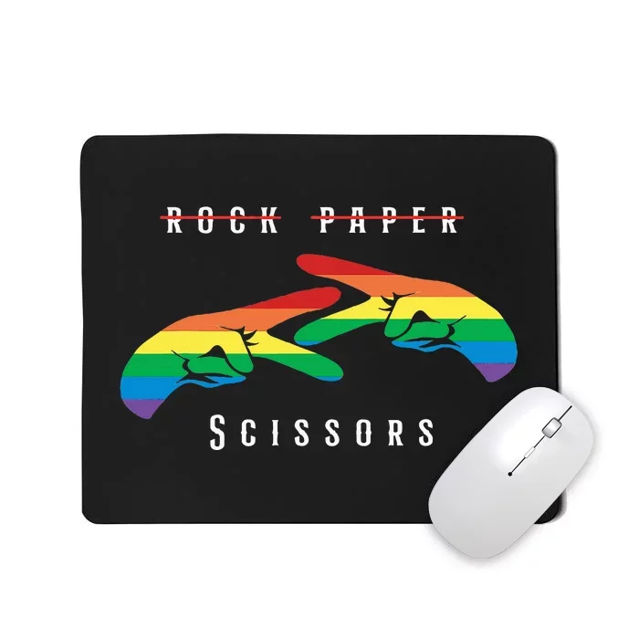 Rock Paper Scissors Funny Lesbian Pride Lgbt Mousepad