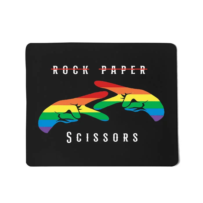 Rock Paper Scissors Funny Lesbian Pride Lgbt Mousepad