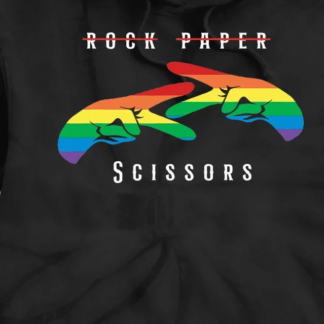 Rock Paper Scissors Funny Lesbian Pride Lgbt Tie Dye Hoodie