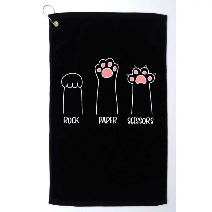 Rock Paper Scissors Hand Game Cute Paw Funny Cat Platinum Collection Golf Towel