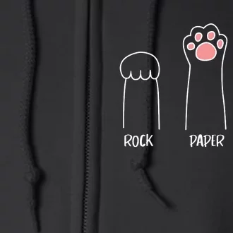 Rock Paper Scissors Hand Game Cute Paw Funny Cat Full Zip Hoodie