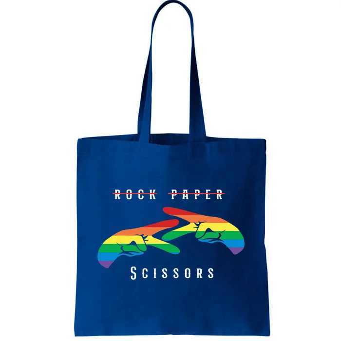 Rock Paper Scissors Funny Lesbian Pride Lgbt Tote Bag