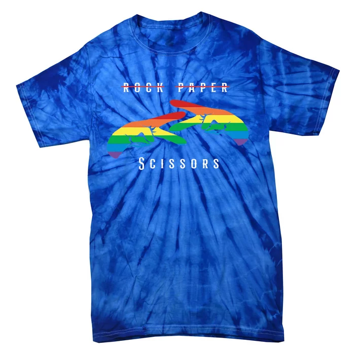 Rock Paper Scissors Funny Lesbian Pride Lgbt Tie-Dye T-Shirt