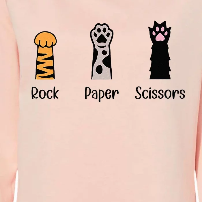 Rock Paper Scissors Cute Paws Hand Game Pet Lover Funny Cat Womens California Wash Sweatshirt