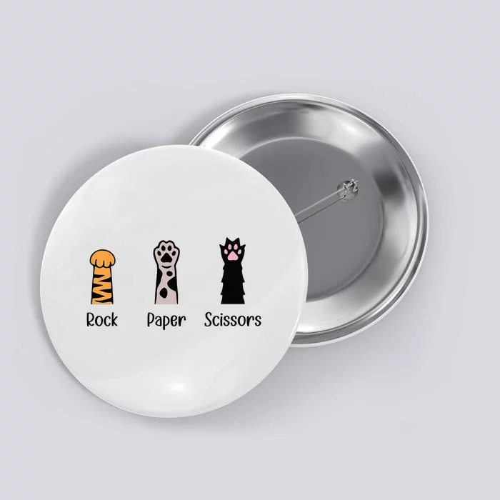 Rock Paper Scissors Cute Paws Hand Game Pet Lover Funny Cat Button