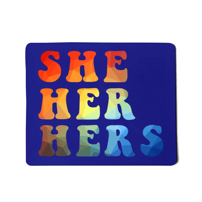 Rainbow Pronouns She Her Hers Straight Against Hate Retro Meaningful Gift Mousepad