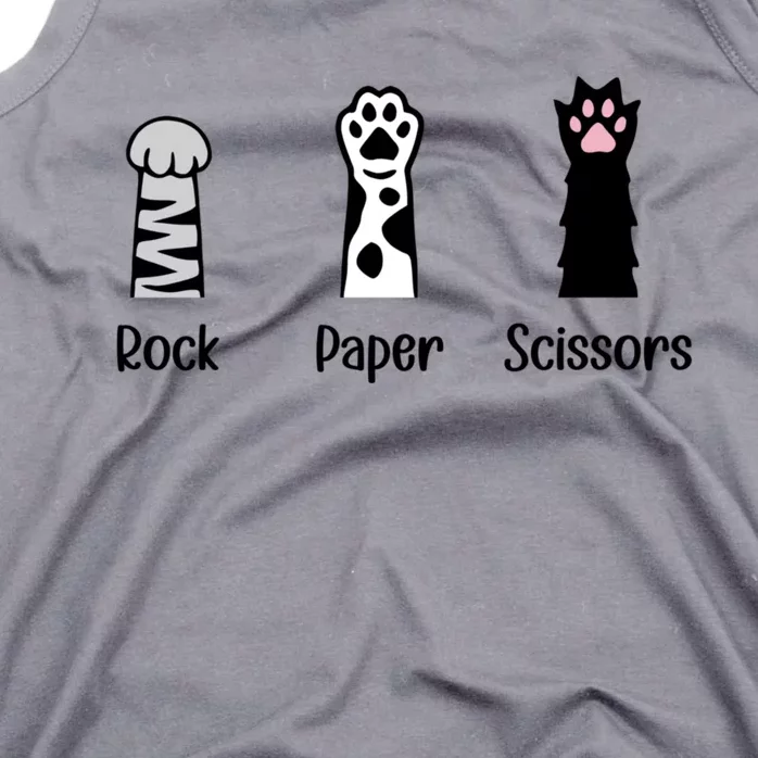 Rock Paper Scissors Hand Game Cute Paw Funny Cat Tank Top