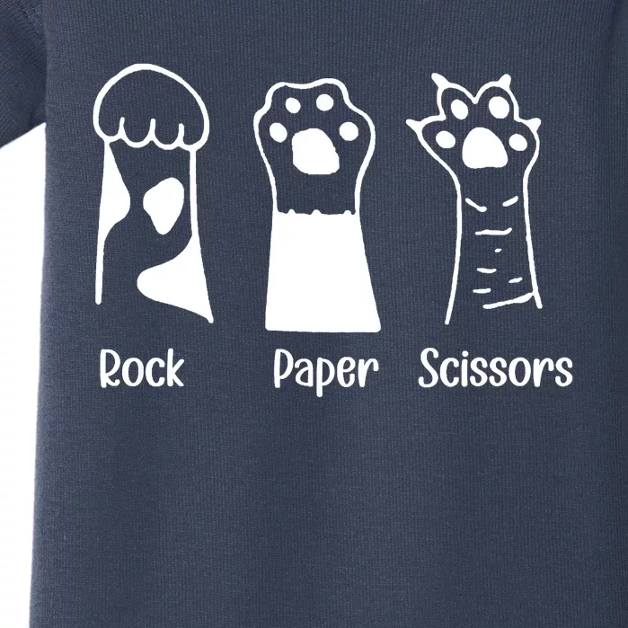 Rock Paper Scissors Funny Cat Paws Cute Kitten Lover Cats Baby Bodysuit