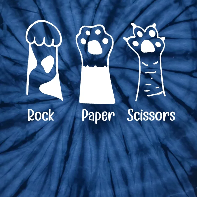 Rock Paper Scissors Funny Cat Paws Cute Kitten Lover Cats Tie-Dye T-Shirt