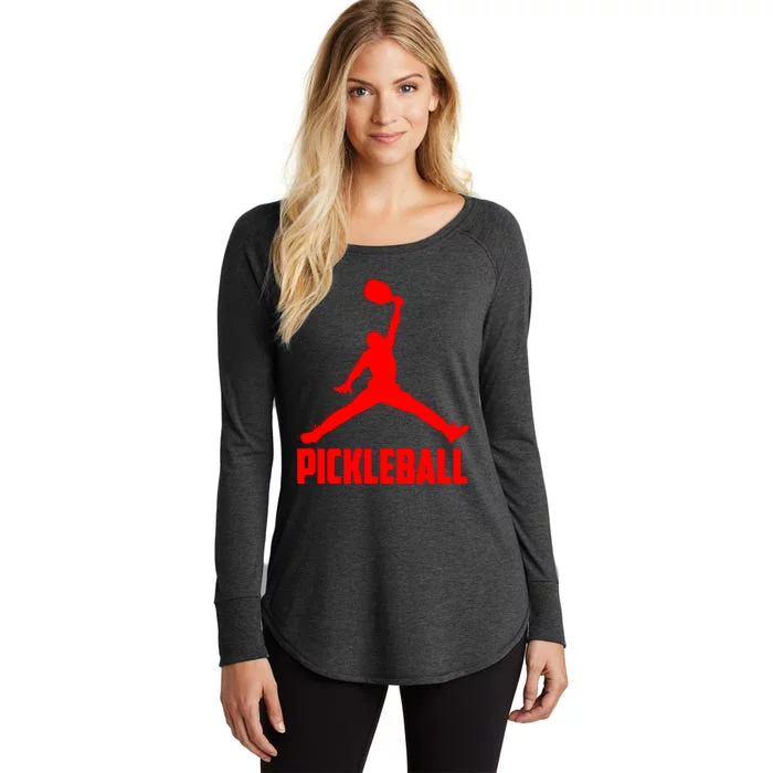 Red Pickleball Sports Logo Women's Perfect Tri Tunic Long Sleeve Shirt