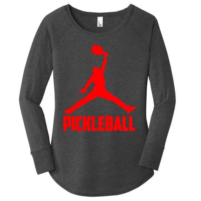 Red Pickleball Sports Logo Women's Perfect Tri Tunic Long Sleeve Shirt