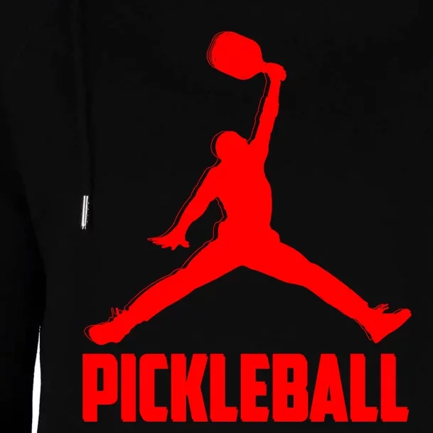 Red Pickleball Sports Logo Womens Funnel Neck Pullover Hood