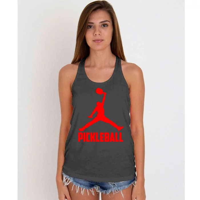 Red Pickleball Sports Logo Women's Knotted Racerback Tank