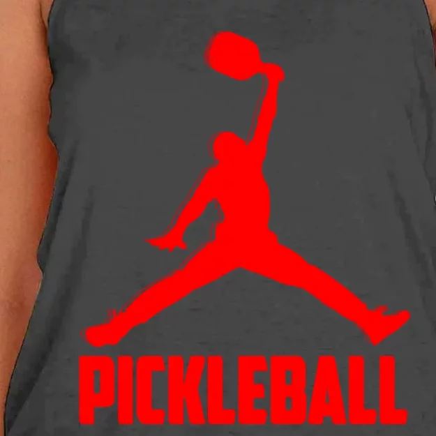 Red Pickleball Sports Logo Women's Knotted Racerback Tank