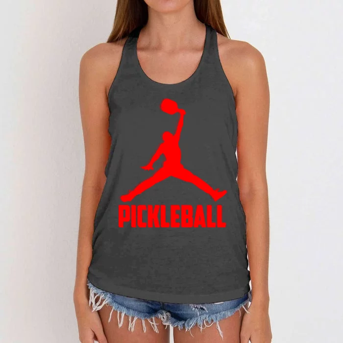 Red Pickleball Sports Logo Women's Knotted Racerback Tank