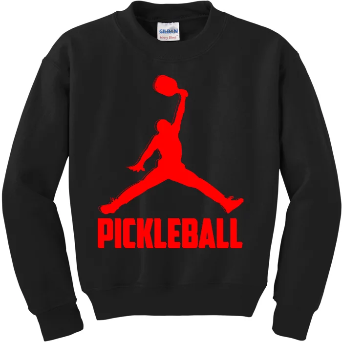 Red Pickleball Sports Logo Kids Sweatshirt