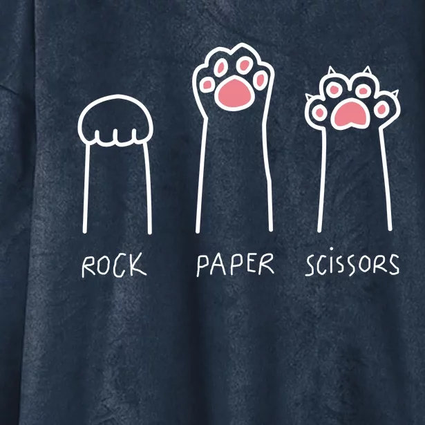 Rock Paper Scissors Cat Paws Hooded Wearable Blanket